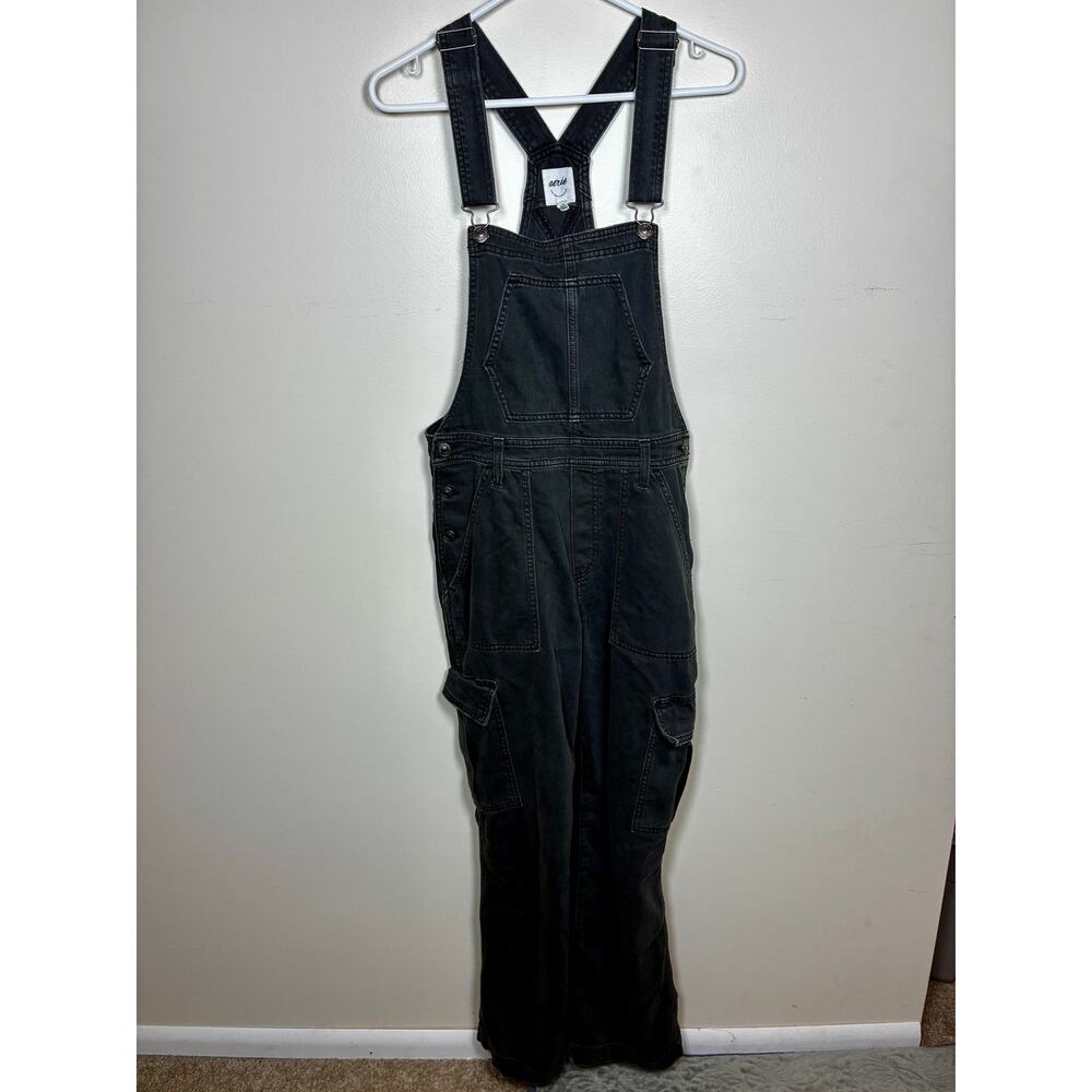 Aerie Black Denim Overalls
